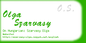olga szarvasy business card